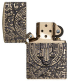 Zippo Armor Antique Brass St. Benedict Design 29719