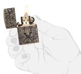 Zippo Armor Antique Brass St. Benedict Design 29719