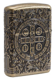 Zippo Armor Antique Brass St. Benedict Design 29719