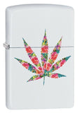 Zippo Floral Weed Leaf Design White Matte 29730