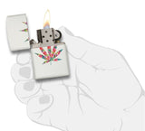 Zippo Floral Weed Leaf Design White Matte 29730
