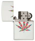 Zippo Floral Weed Leaf Design White Matte 29730