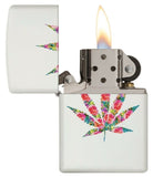 Zippo Floral Weed Leaf Design White Matte 29730