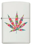 Zippo Floral Weed Leaf Design White Matte 29730