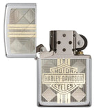 Zippo Harley-Davidson High Polish Chrome Laser Two Tone Windproof Lighter 29779