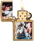 Zippo Mazzi Pirate Ship Brushed Brass 29781