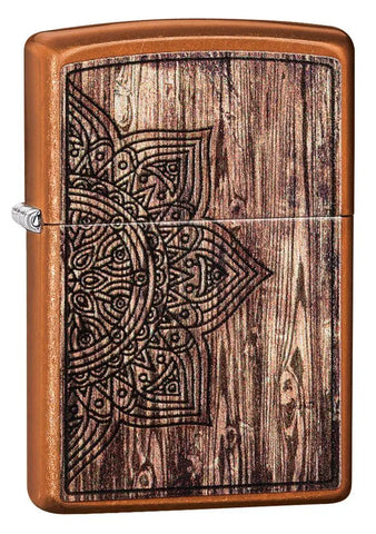 Zippo Wood Mandala Hinduism & Buddhism Symbol 29828