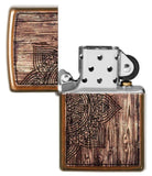 Zippo Wood Mandala Hinduism & Buddhism Symbol 29828