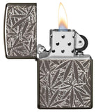 Zippo Unisex Leaves Black Ice 29834