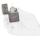 Zippo Unisex Leaves Black Ice 29834