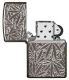 Zippo Unisex Leaves Black Ice 29834