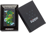 Zippo Black Matte Green Dragon 29839