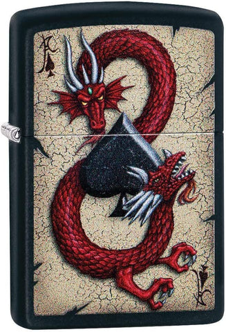 Zippo Dragon Ace Design Black Matte 29840