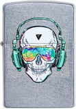 Zippo Skull Headphone Design Street Chrome Finish 29855