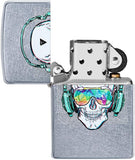 Zippo Skull Headphone Design Street Chrome Finish 29855