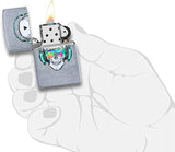 Zippo Skull Headphone Design Street Chrome Finish 29855