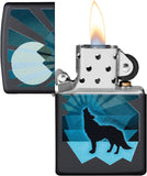 Zippo Wolf and Moon Design Black Matte 29864