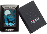 Zippo Wolf and Moon Design Black Matte 29864
