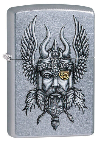 Zippo Viking Warrior Design Street Chrome 29871