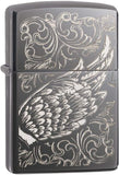 Zippo Filigree Flame and Wing Design Black Ice 29881
