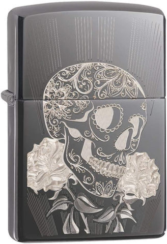 Zippo Fancy Skull Black Ice 29883
