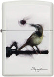 Zippo Spazuk White Matte Bird Holding a Rose 29895