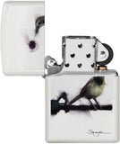 Zippo Spazuk White Matte Bird Holding a Rose 29895