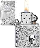 Zippo Spider Web Skull Design 29931
