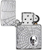 Zippo Spider Web Skull Design 29931