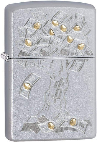 Zippo Money Tree Design Satin Chrome 29999