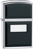 Zippo Ultralite Black Emblem High Polish Chrome 355