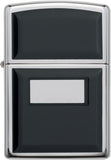 Zippo Ultralite Black Emblem High Polish Chrome 355