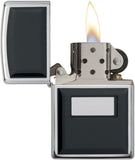 Zippo Ultralite Black Emblem High Polish Chrome 355