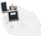 Zippo Ultralite Black Emblem High Polish Chrome 355
