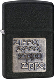Zippo Brass Emblem Black Crackle 362