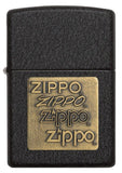 Zippo Brass Emblem Black Crackle 362
