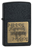 Zippo Brass Emblem Black Crackle 362
