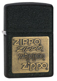 Zippo Brass Emblem Black Crackle 362