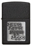 Zippo Pewter Emblem Black Crackle 363