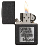 Zippo Pewter Emblem Black Crackle 363