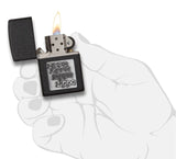 Zippo Pewter Emblem Black Crackle 363