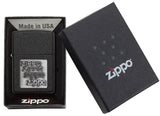 Zippo Pewter Emblem Black Crackle 363