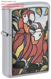 Zippo Pair of Parrots Design High Polish Chrome Fusion 46142