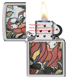 Zippo Pair of Parrots Design High Polish Chrome Fusion 46142