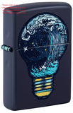 Zippo Black Light Toxic Waves Design Navy Matte 46143