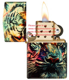 Zippo Painted Tiger Design 540 Tumbled Brass 46145