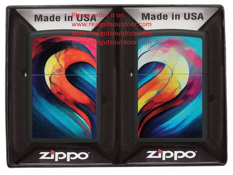 Zippo 2 in 1 per set Whole Heart Set Design Black Matte 46154