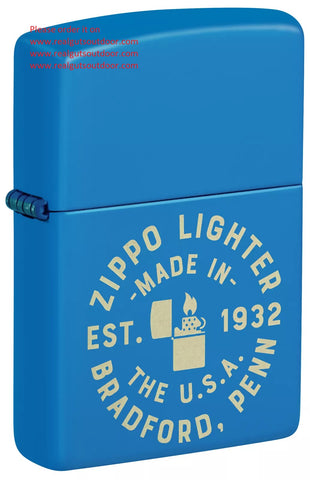 Zippo Seal Design Sky Blue Matte 46173