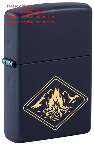 Zippo Campfire Theme Design Navy Matte 46174