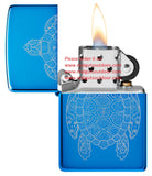 Zippo Sea Turtle Design Photo High Polish Blue Finish 46177